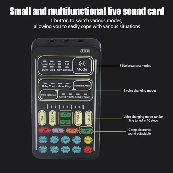 I9 Voice Changer Set Multifunction Portable Recording Mini Sound Card